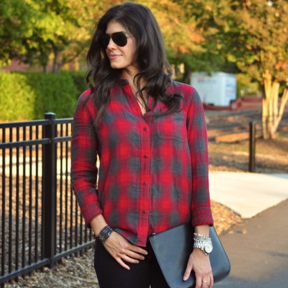 Madewell red flannel shirt